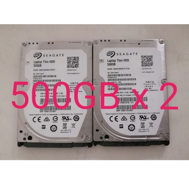 seagate HDD 2.5インチ 500GB 10点セット - PCパーツ