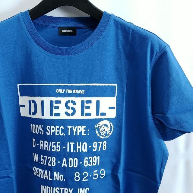 新品 L ディーゼル Diesel ロゴ Tシャツ ブランド S1 青