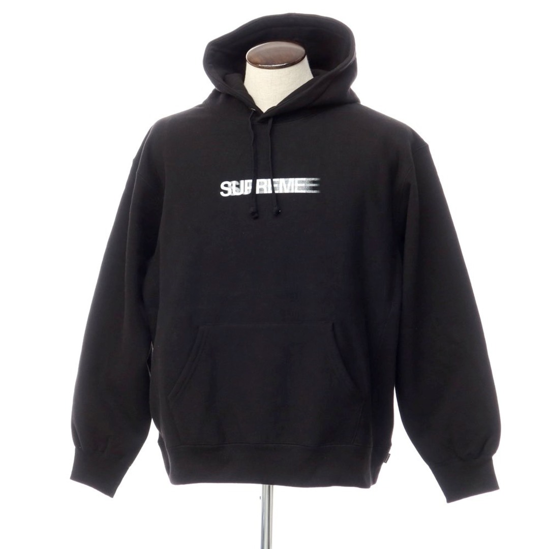 シュプリーム Supreme 2023年春夏 Motion Logo Hooded Sweatshirt 裏起毛 スウェットパーカー ブラック【サイズL】【メンズ】