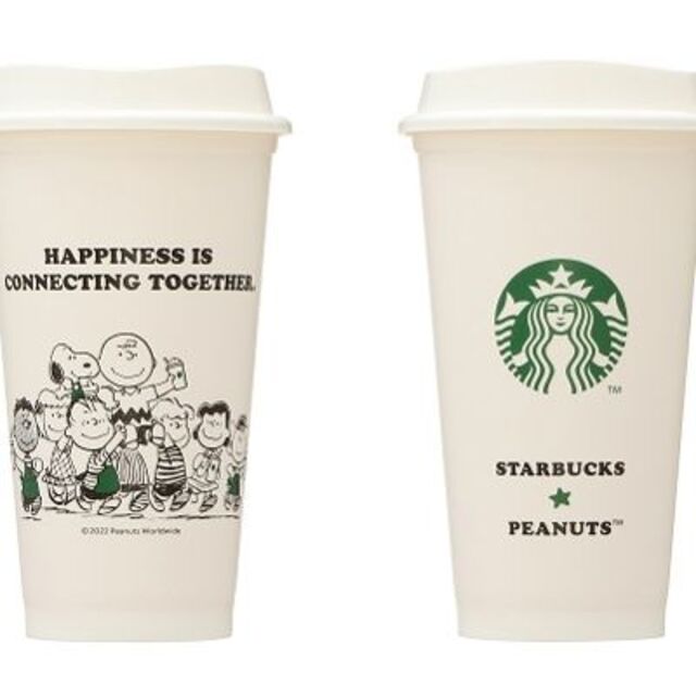 Starbucks(スターバックス)の新品送料無料スヌーピリファミリーカップ PEANUTS オフホワイト 2個セット インテリア/住まい/日用品のキッチン/食器(グラス/カップ)の商品写真