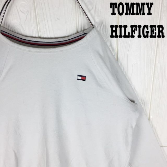 TOMMY HILFIGER(トミーヒルフィガー)のゆるだぼ★トミーヒルフィガー スウェットトレーナー ワンポイント刺繍ロゴ 90s メンズのトップス(スウェット)の商品写真