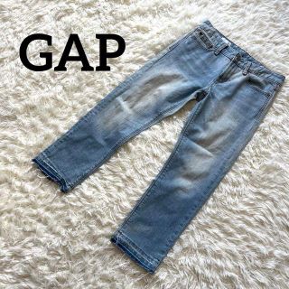 ギャップ(GAP)のGAP REAL STRAIGHT 26 ライトブルー　ダメージ　ジーンズ(デニム/ジーンズ)