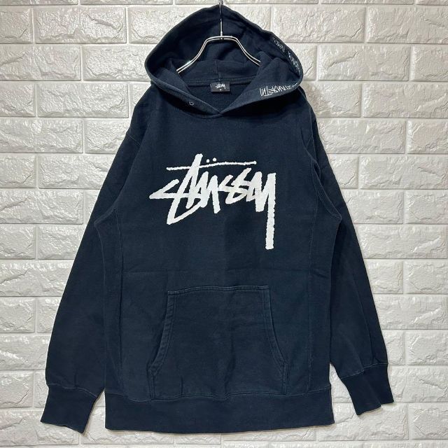 綿100%★ステューシーSTUSSY スウェットパーカー ビッグサイズ 刺繍ロゴ