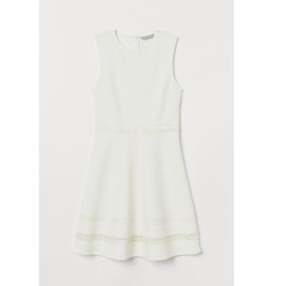 エイチアンドエム(H&M)の【H&M】レース　ワンピース　ホワイト(ひざ丈ワンピース)