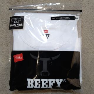 ヘインズ(Hanes)のHanes BEEFY リブヘンリーネック半袖 新品(Tシャツ/カットソー(半袖/袖なし))