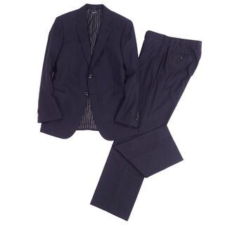 美品 ジョルジオアルマーニ GIORGIO ARMANI セットアップ シングル スーツ ウール ジャケット パンツ メンズ イタリア製 50(M相当) ネイビー