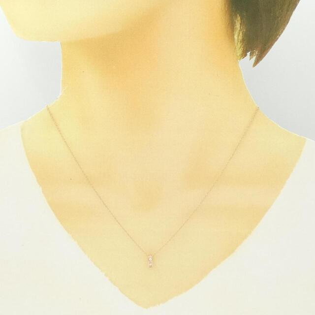 K18PG ハート サファイヤ ネックレス 0.32CT 拡散処理未検査