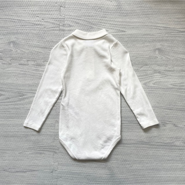 PETIT BATEAU(プチバトー)のPETIT BATEAU ホワイト襟付きロンパース 24m 86cm キッズ/ベビー/マタニティのベビー服(~85cm)(ロンパース)の商品写真