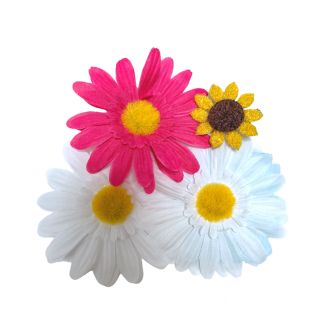 クレアーズ(claire's)の【すぐ発送】クレアーズ 花 ヘアピン 4つセット ピンク 白 ひまわり 新品(ヘアピン)