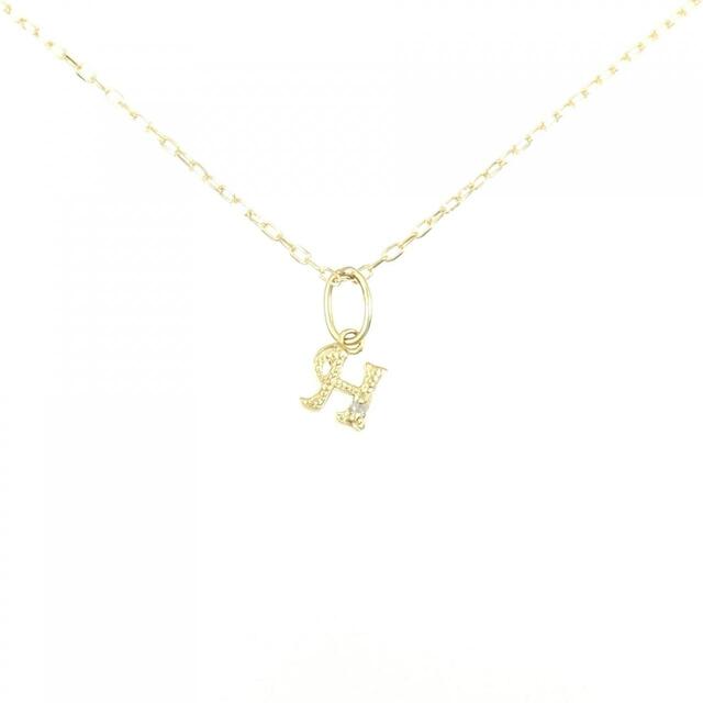 K18YG イニシャルH ダイヤモンド ネックレス 0.01CT