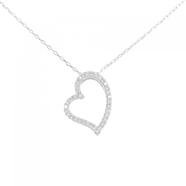 ビッグ割引 K18WG ハート ダイヤモンド ネックレス 0.30CT ネックレス
