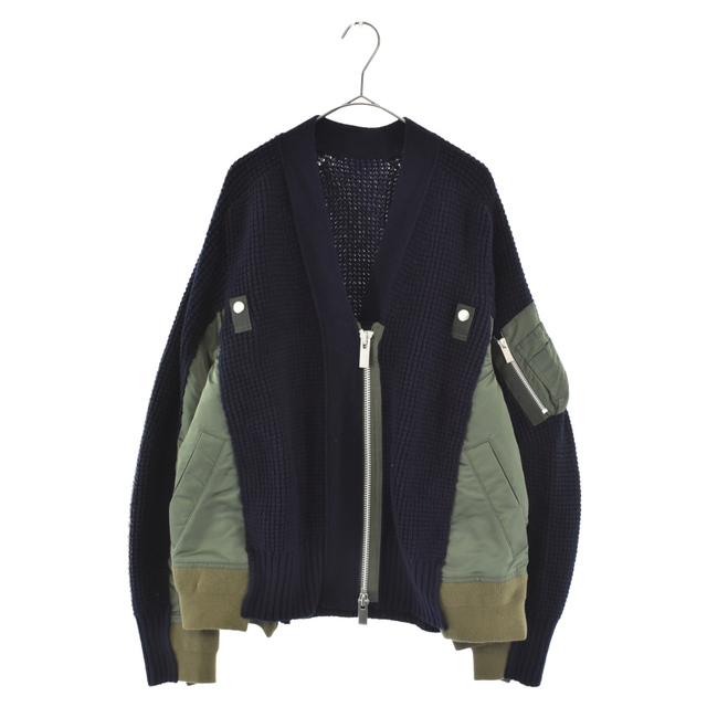 当店一番人気】 sacai 19-04579 ネイビー/カーキ ボンバーブルゾン