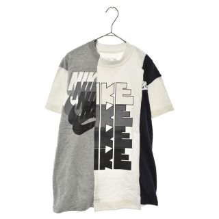 サカイ(sacai)のSacai サカイ 19AW xNIKE W Nrg Ga Tee xナイキ 再構築ドッキング クルーネック半袖Tシャツ ホワイト/グレー CD6310-711(Tシャツ/カットソー(半袖/袖なし))