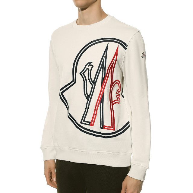 MONCLER - 40 MONCLER オフホワイト ロゴ スウェット トレーナー size