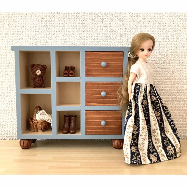 ドール用チェスト　ミニチュア家具　ハンドメイド ハンドメイドのおもちゃ(ミニチュア)の商品写真