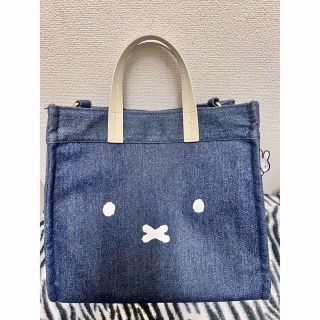 ミッフィー(miffy)の【日曜日終了】ミッフィートートデニムブルー Mサイズ※ショルダー無し(トートバッグ)