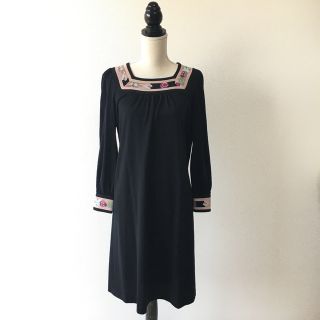 美品 LEONARD レオナール 最高級ウール ドレス ワンピース-