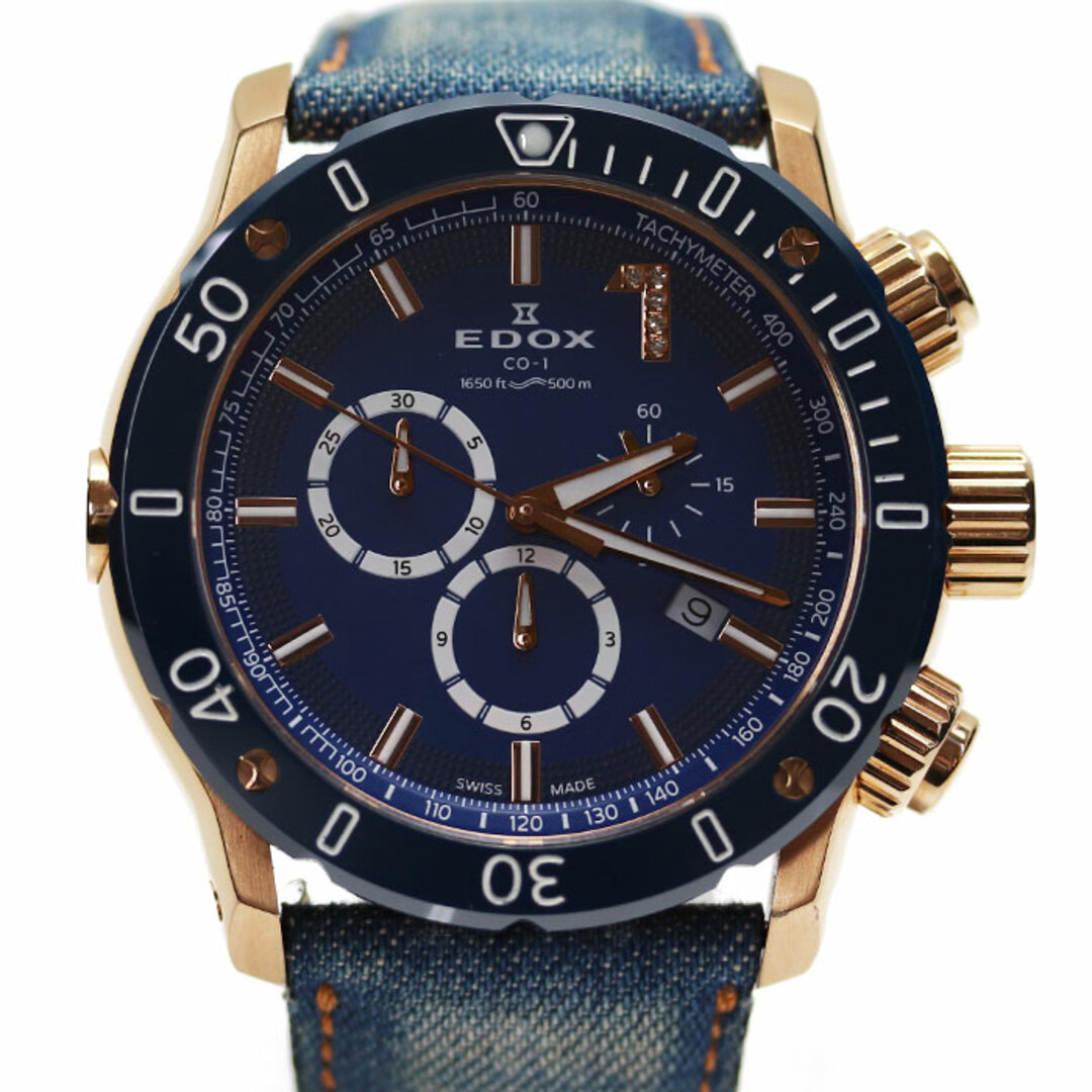 【117422】EDOX エドックス  10221-37RBV3-BUIR3 クロノオフショア1   ブルーダイヤル SS/ラバー/PVD クオーツ 保証書 純正ボックス 腕時計 時計 WATCH メンズ 男性 男 紳士