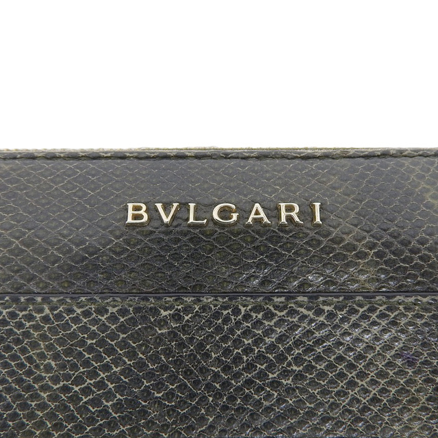 【本物保証】 箱付 ブルガリ BVLGARI ロゴ L字ファスナー 長財布 レザー グリーン DP K16 282917