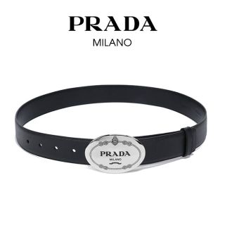 プラダ(PRADA)の14 PRADA ブラック SAFFIANO レザー ベルト size 85(ベルト)