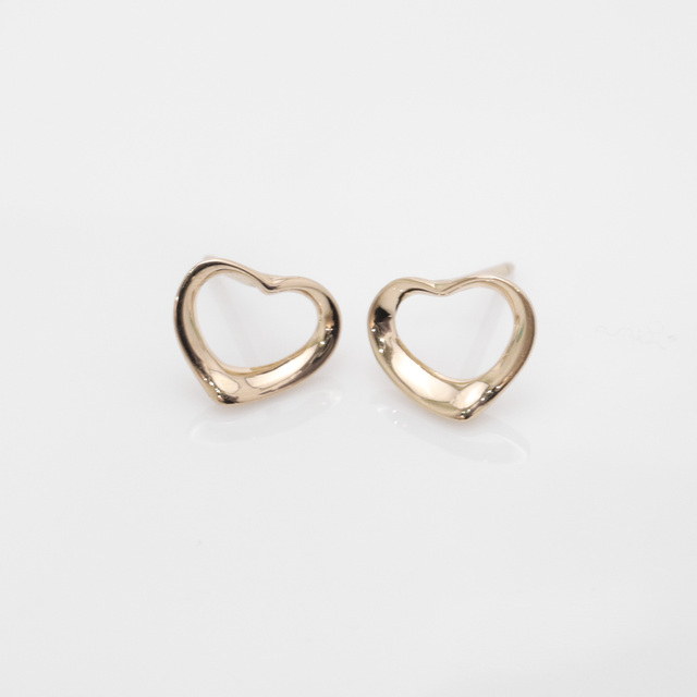 美品】TIFFANY&Co. オープンハート ゴールド ピアス AU750 | www.ipec
