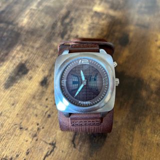 フォッシル(FOSSIL)のFOSSIL  レザーウォッチ　ブラウン　デジタル　アナログ(腕時計)