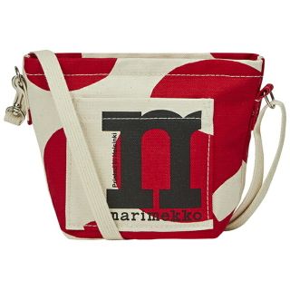 マリメッコ(marimekko)の新品 マリメッコ Marimekko ショルダーバッグ プッロポスティ Mono Mini Crossbody コットン/レッド(ショルダーバッグ)