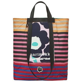 マリメッコ(marimekko)の新品 マリメッコ Marimekko トートバッグ キオスキ FUNNY TOTE TASARAITA ダークブルー/ピンク/マルチ(トートバッグ)