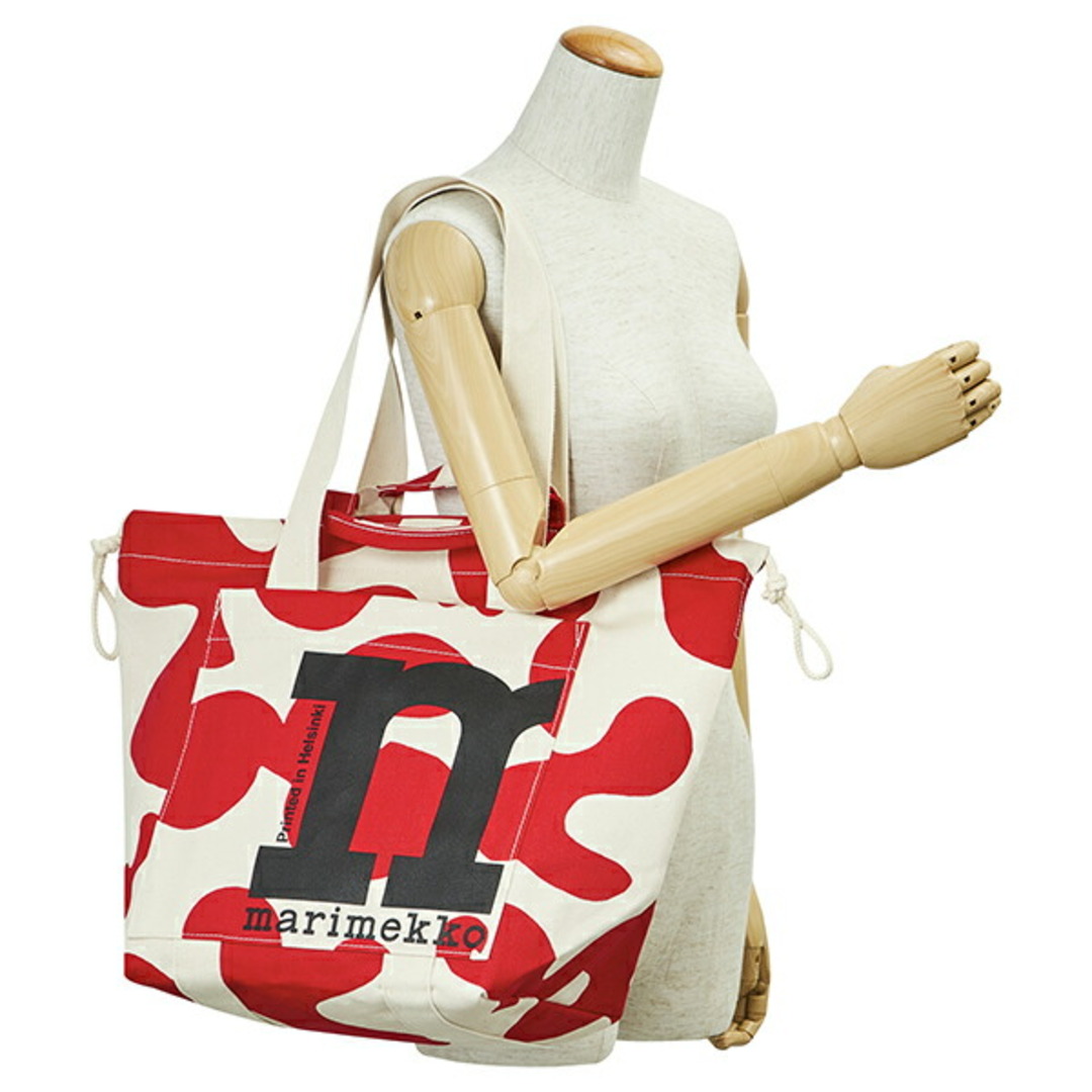 marimekko(マリメッコ)の新品 マリメッコ Marimekko トートバッグ プッロポスティ Mono City Tote コットン/レッド レディースのバッグ(トートバッグ)の商品写真