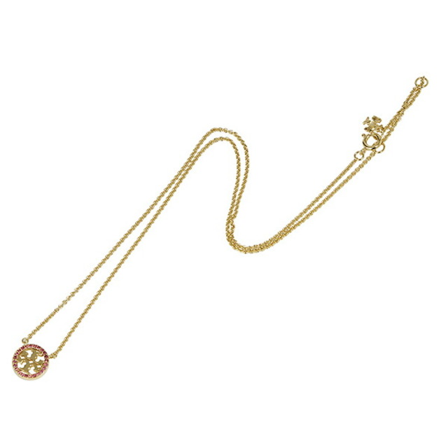 Tory Burch(トリーバーチ)の新品 トリーバーチ TORY BURCH ネックレス ミラー トリーゴールド/ピンク レディースのアクセサリー(ネックレス)の商品写真