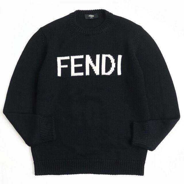 美品○2018年製 FENDI フェンディ FZZ387 ウール100% ロゴインター