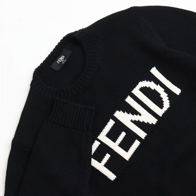 美品○2018年製 FENDI フェンディ FZZ387 ウール100% ロゴインター