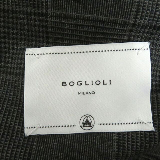 極美品□BOGLIOLI/ボリオリ グレンチェック コットン ウール シングル アンコンジャケット/ブレザー グレー 50 イタリア製 正規品 メンズ 5