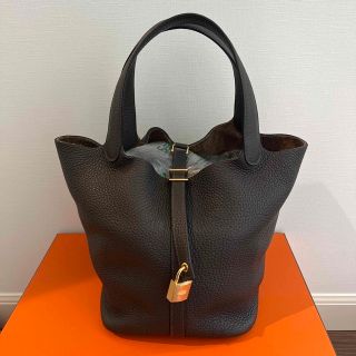 エルメス(Hermes)の★美品★ エルメス　ピコタン　MM  エベンヌ　ゴールド金具(ハンドバッグ)