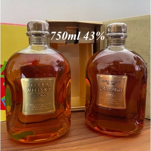 最高品質の素材 オールモルト 750ml 43% ニッカ 古酒未開封2本セット