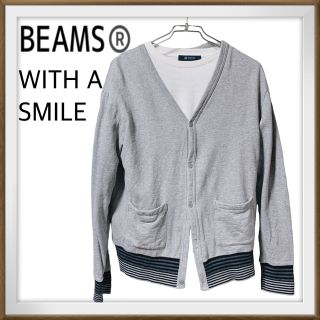 ビームス(BEAMS)のBEAMS ®️WITH A SMILE メンズ　コットン　長袖　カーディガン(カーディガン)