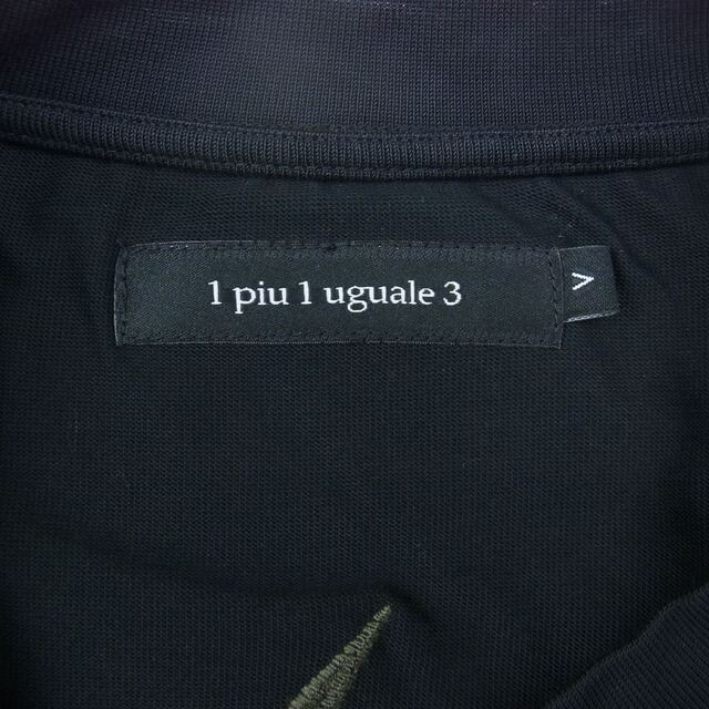 1piu1uguale3(ウノピゥウノウグァーレトレ)の1piu1uguale3 ウノピュウノウグァーレトレ MRT290 COT357 lucien pellat-finet ルシアンペラフィネ BACK CAMO LEAF R-NECK TEE バックカモ リーフ ロゴプリント 半袖 Tシャツ ブラック系 5【美品】【中古】 メンズのトップス(シャツ)の商品写真