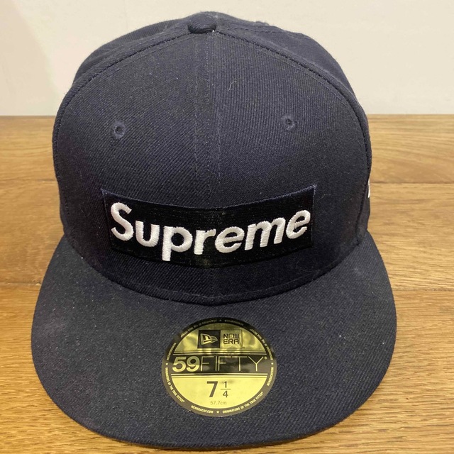 used】シュプリームsupreme ニューエラCAP ネイビー7 1/4 - キャップ