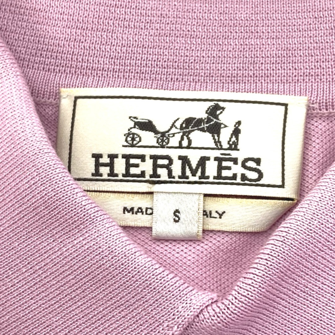 エルメス HERMES Tシャツ 半袖 H刺繍 ポロ素材 M オレンジ