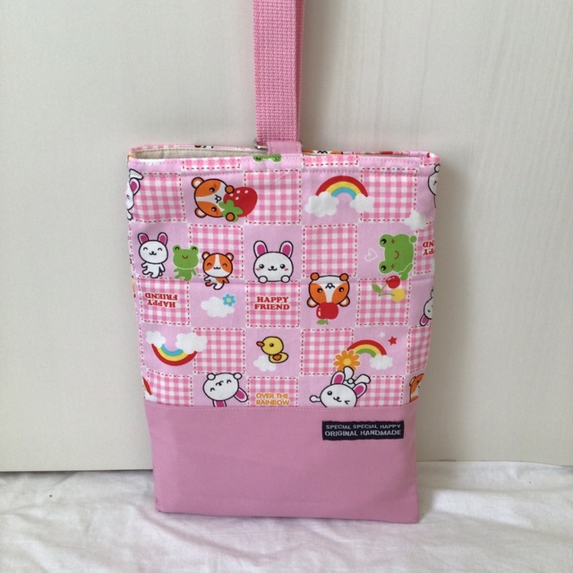 【翌日発送】入園入学準備5点セット ハンドメイド うさぎピンク レッスンバッグ