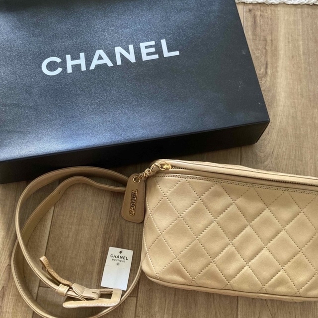 vintage chanel シャネル ラムスキン ウエストポーチ バッグ - ボディ