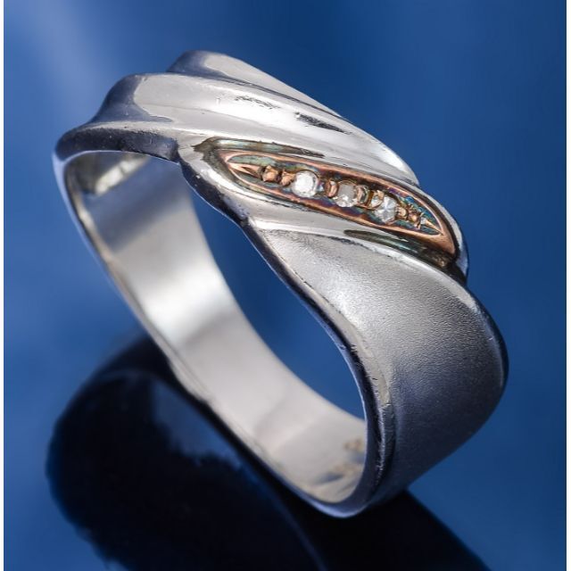 Pt900/K18 ダイヤモンド 指輪 品番r21-90d