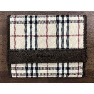 (3710) BURBERRY バーバリー ノバチェック レザー 3つ折り 財布(日用品/生活雑貨)