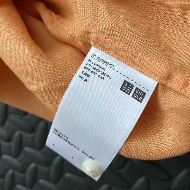 UNIQLO - ユニクロ 長袖 リネンシャツ オレンジ 麻シャツ 麻100 リネン100 の通販 by しゃ〜るん|ユニクロならラクマ