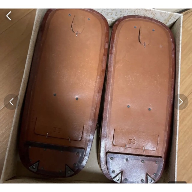 新品 別注雪駄 鹿革 竹 24.5センチ