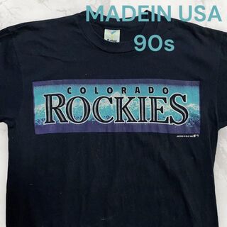 TCJ 古着 Artex 90s USA製 ロッキーズ　野球　MLB Tシャツ(Tシャツ/カットソー(半袖/袖なし))