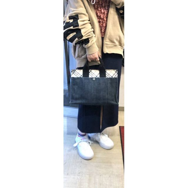 バーバリー ブルーレーベル デニム バッグ ノバチェック BURBERRY