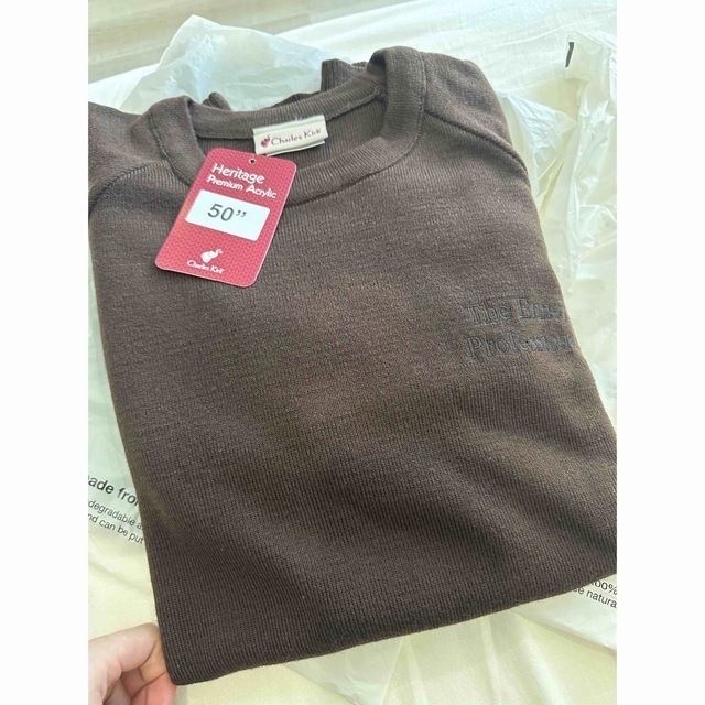 ennoy ROUND NECK PULLOVER (BROWN) Lサイズ-