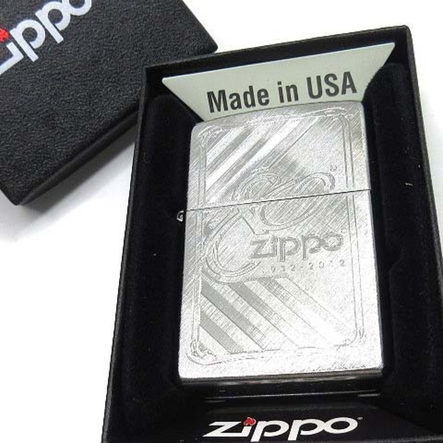 ZIPPO(ジッポー)のジッポー アニバーサリー 80周年 ヘリンボーンスイーブ ライター 2014年製 エンタメ/ホビーのコレクション(その他)の商品写真