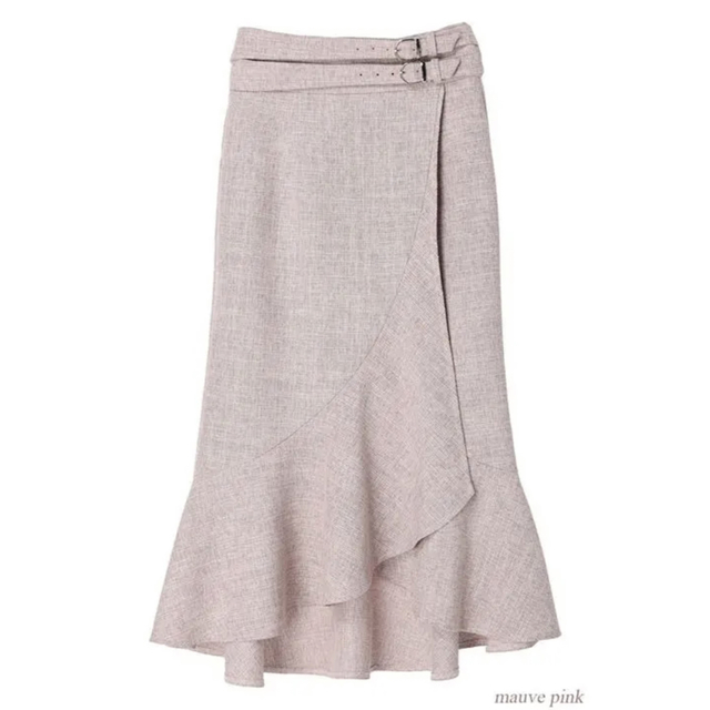 Herlipto Double Belted Tweed Wrap Skirt